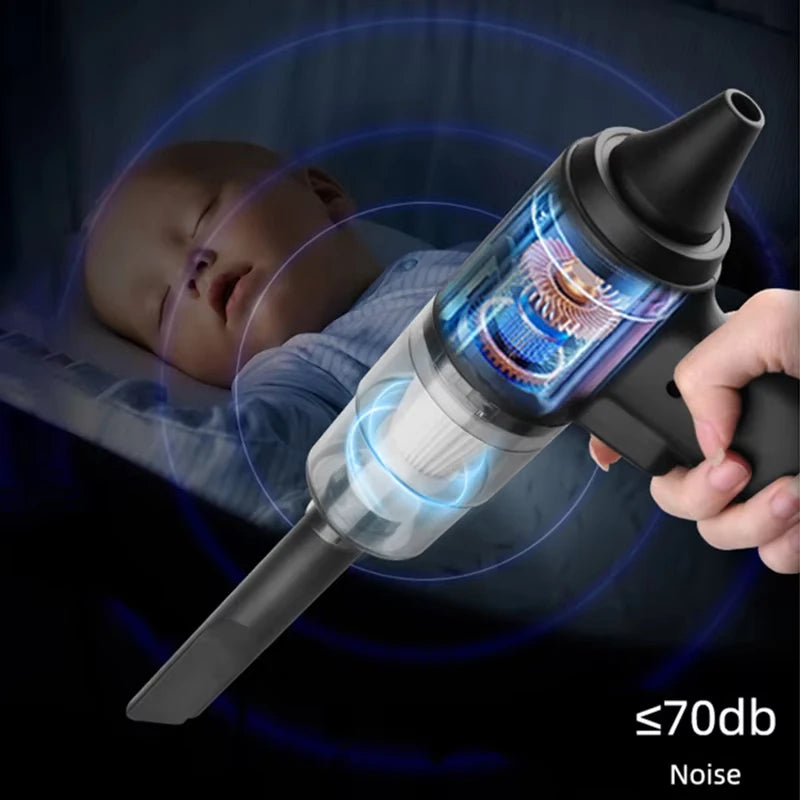 New 3000000PA Car Wireless Vacuum Cleaner 120W Powerful Portable Handheld For Home & Auto Lightweight Cordless Rechargeable