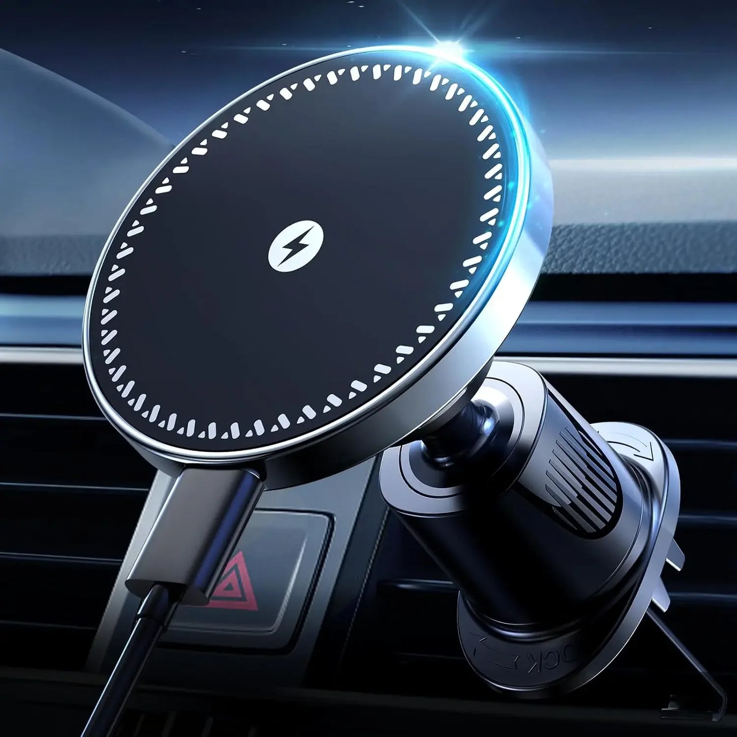 UYUXIO 15W Fast Charging Magnetic Wireless Car Charger Air Vent Car Mount Phone Holder for iPhone 17 16 15 14 13 Pro Max 12