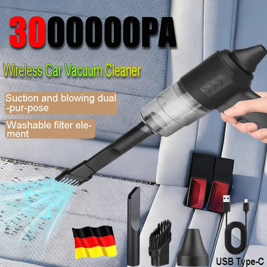 New 3000000PA Car Wireless Vacuum Cleaner 120W Powerful Portable Handheld For Home & Auto Lightweight Cordless Rechargeable